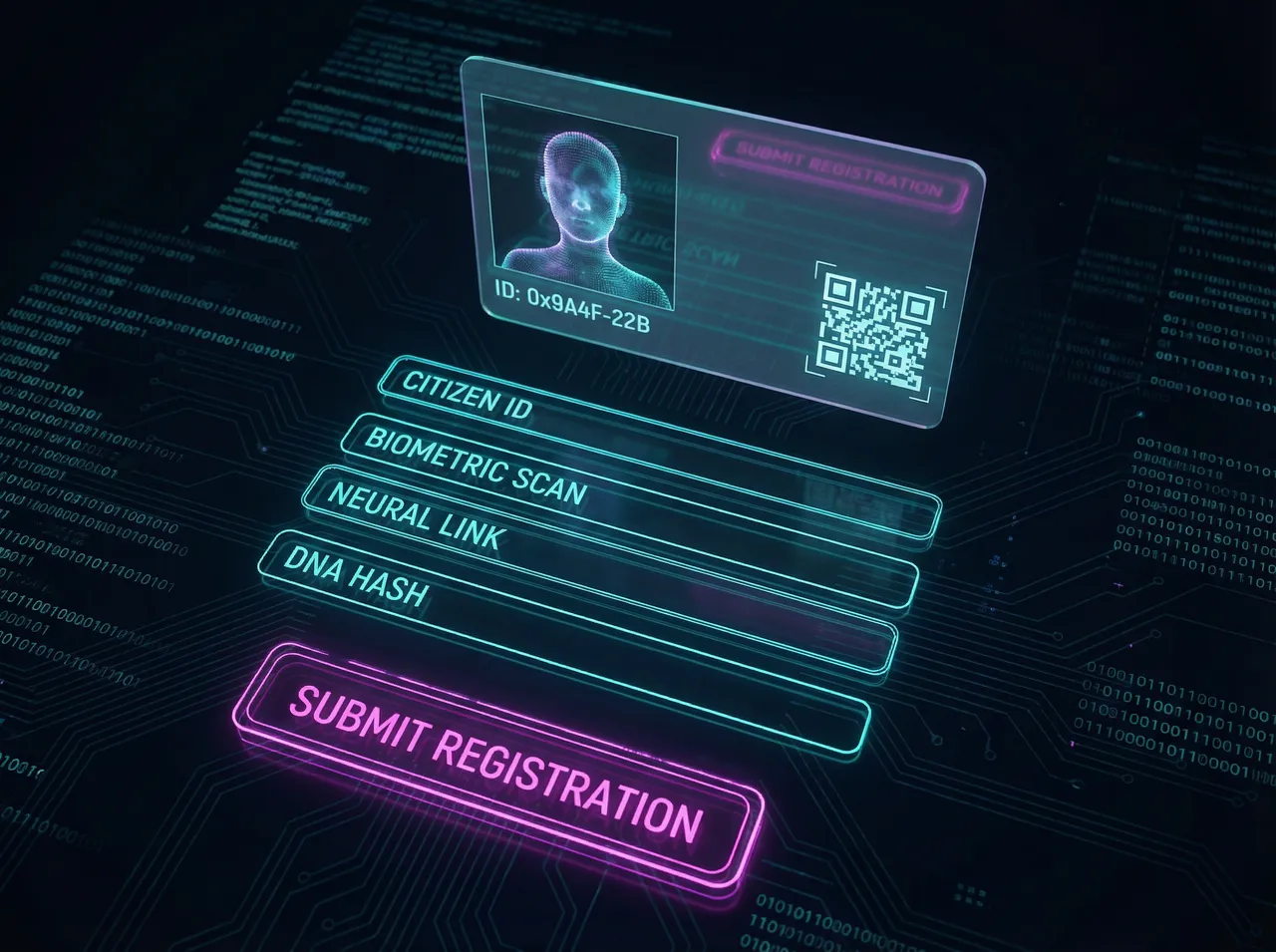 炸金花 赛博居民身份认证界面